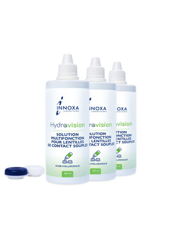 Hydravision - Pack Eco 3x360ml + 1 Format Voyage 100ml OFFERT - solutions multifonctions - irisoft