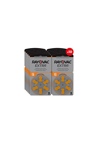 Rayovac Extra 13 (10 Plaquettes de 6 piles) - piles auditives - irisoft