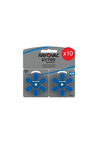 Rayovac Extra 675 (10 Plaquettes de 12 piles) - piles auditives - irisoft