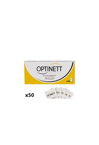 CARTON 50 BOITES de 40 LINGETTES NETTOYANTES - entretien & nettoyage lunettes - irisoft