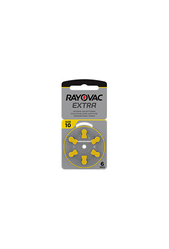 Rayovac Extra 10 - 1 Plaquette de 6 piles - piles auditives - irisoft