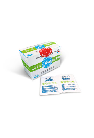 Lingettes Nettoyantes Désinfectantes Virucide bactéricide fongicide Boîte de 30 unités - entretien & nettoyage lunettes - irisoft