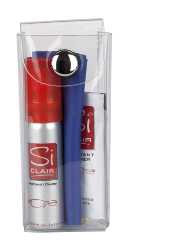 Trousse kit de nettoyage Spray 22ml - 3 lingettes - 1 microfibre - entretien & nettoyage lunettes - irisoft