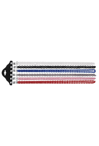 12 CORDONS PLASTIQUE PETIT MAILLON - ASSORTIMENT 418SS - cordons et chaînes - irisoft