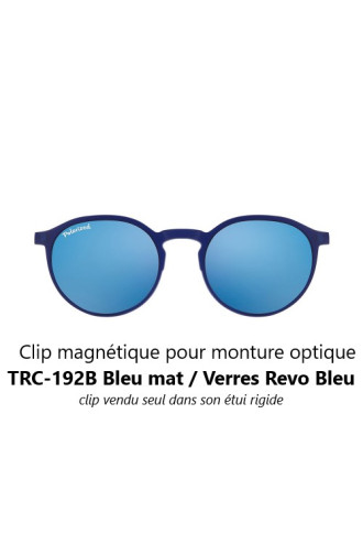 Clips magnétiques solaires compatibles monture TRC-192B Bleu foncé mat (2 couleurs de verre) - clips solaires - irisoft