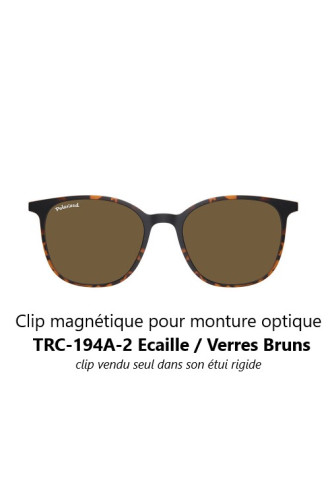 Clips magnétiques solaires compatibles monture TRC-194A Ecaille mat (2 couleurs de verre) - clips solaires - irisoft