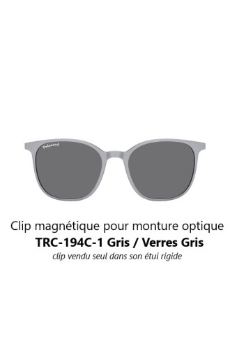 Clips magnétiques solaires compatibles monture TRC-194C Gris mat (2 couleurs de verre) - clips solaires - irisoft