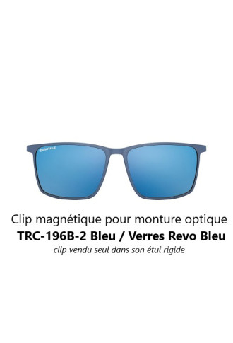Clips magnétiques solaires compatibles monture TRC-196B Bleu mat (2 couleurs de verre) - clips solaires - irisoft