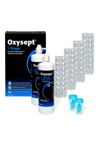 Oxysept 1 étape Pack 2 mois - solutions oxydantes - irisoft