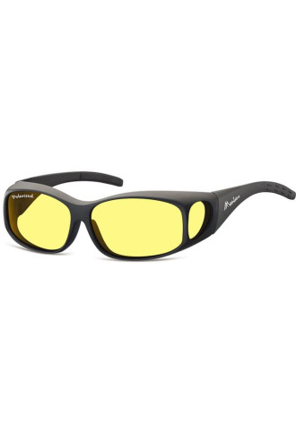 SUR-LUNETTES NOIR MAT / JAUNE AVEC POCHETTE ET ETUI - MFO1F - sur lunettes - irisoft