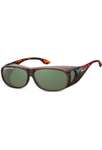 SUR-LUNETTES AVEC POCHETTE ET ETUI FO2 - Ecaille brillant + G15 Polarisé - sur lunettes - irisoft