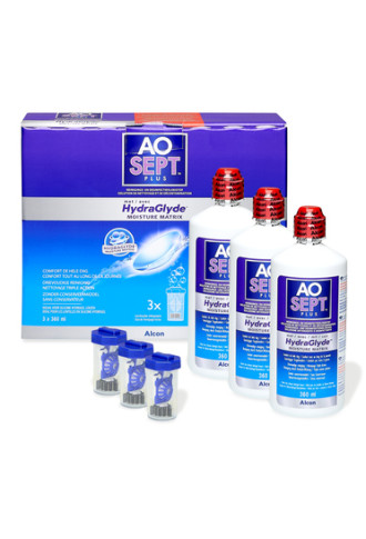 Aosept plus with HydraGlyde 3x360ml - solutions oxydantes - irisoft