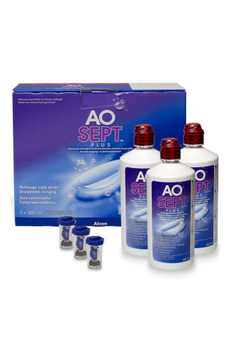 Aosept Plus 3 x 360ml - solutions oxydantes - irisoft